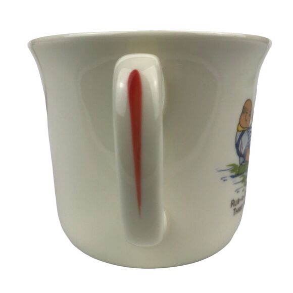 Vintage English Decorated Bone China Mug Two Handle Nursery Rhyme Rub-A-Dub Dub - Picture 5 of 7